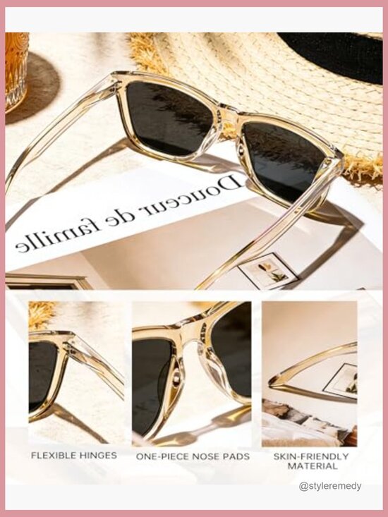 Polarized Sunglasses with UV Protection, Retro Style, Plastic Frame main image 7